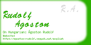 rudolf agoston business card